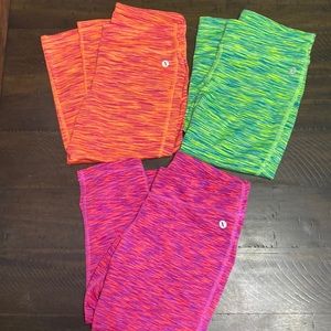 Girls set of 3 capri length athletic leggings